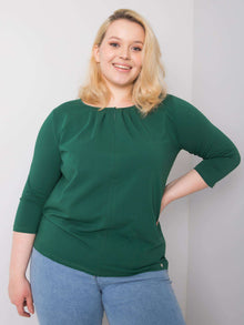 Ciemnozielona bluzka plus size bawełniana