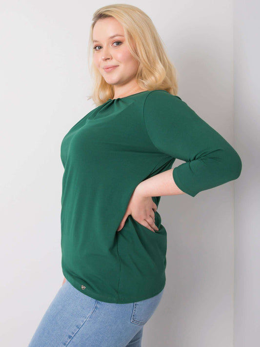 Ciemnozielona bluzka plus size bawełniana