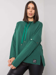 Ciemnozielona casualowa bluzka plus size