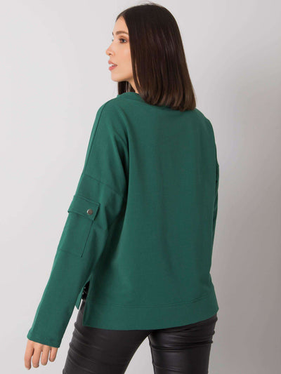 Ciemnozielona casualowa bluzka plus size