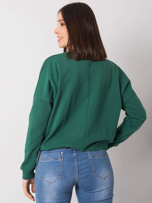 Ciemnozielona bluzka plus size z printem