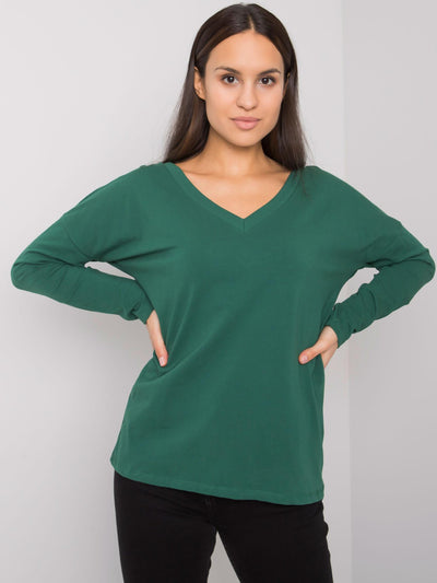 RUE PARIS Ciemnozielony longsleeve damski