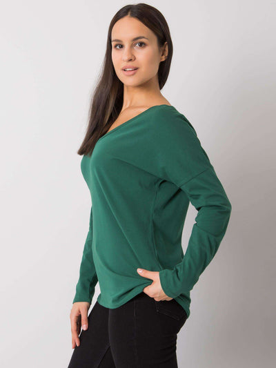 RUE PARIS Ciemnozielony longsleeve damski