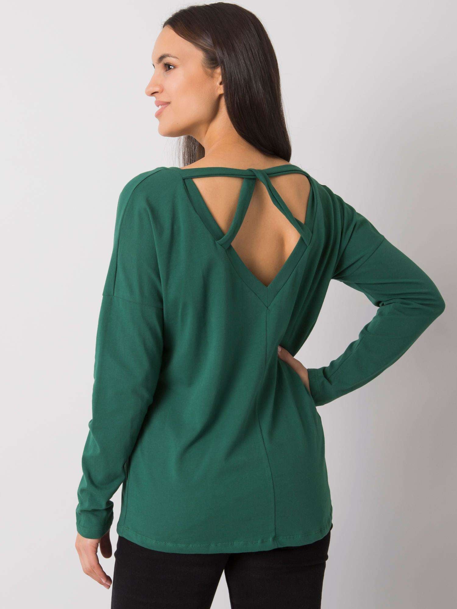 RUE PARIS Ciemnozielony longsleeve damski