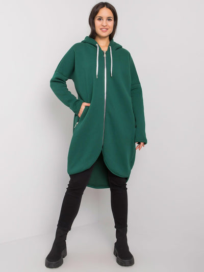 Ciemnozielona bluza basic na suwak