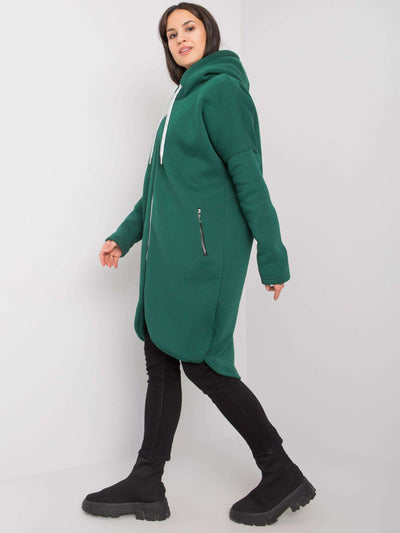 Ciemnozielona bluza basic na suwak