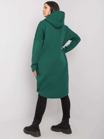Ciemnozielona bluza basic na suwak