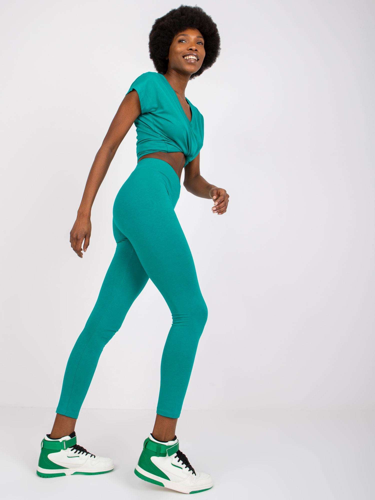 Ciemnozielone damskie legginsy