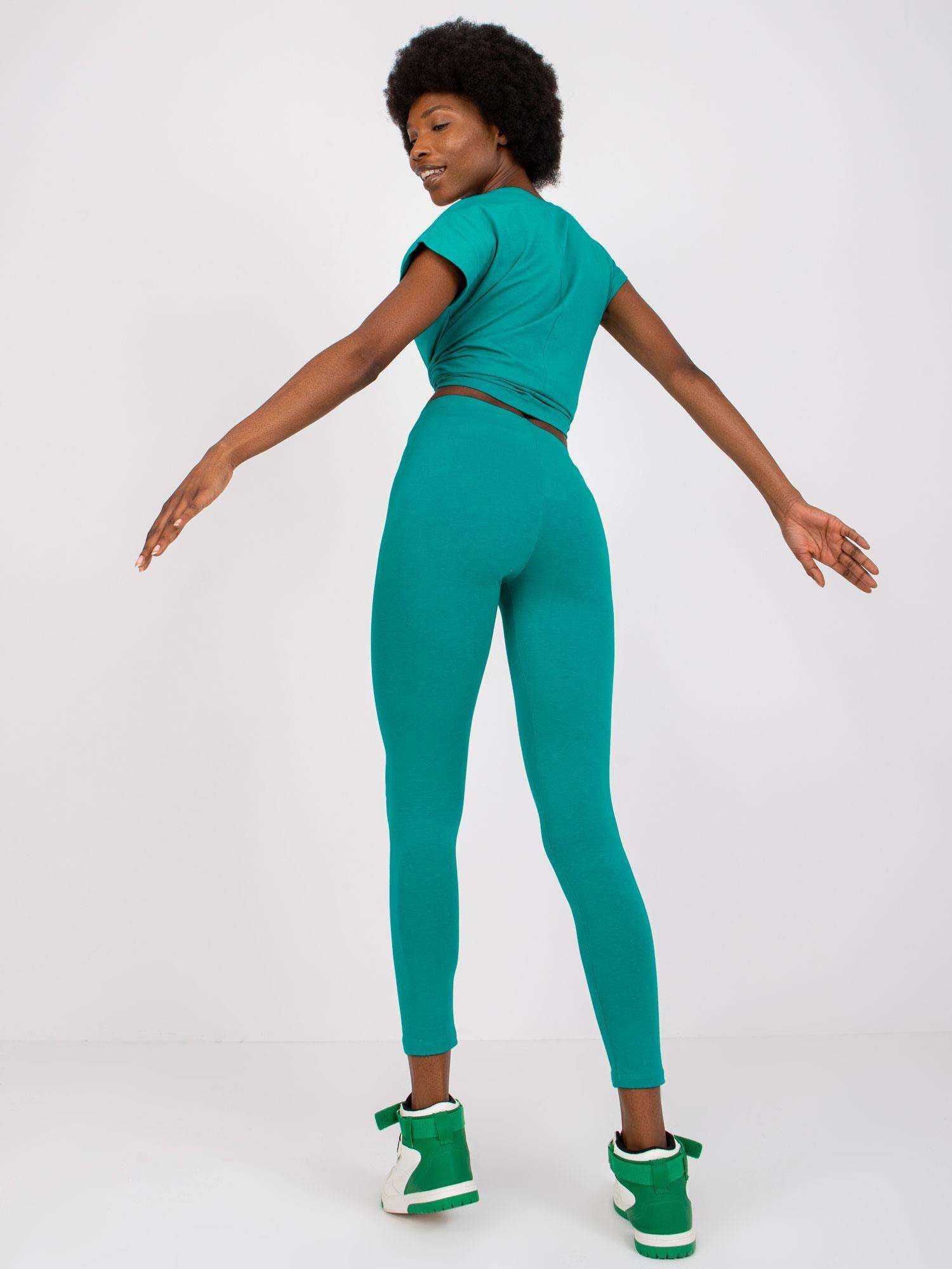 Ciemnozielone damskie legginsy