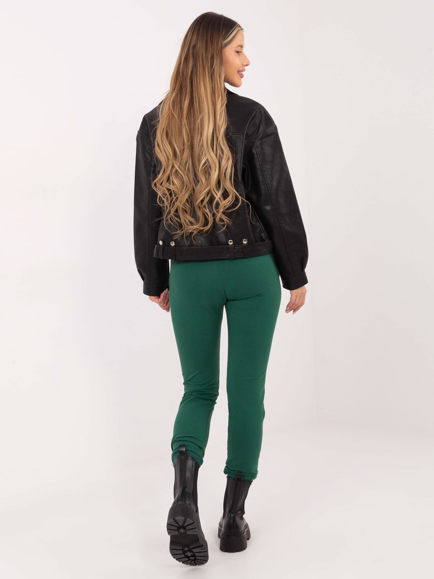 Spodnie dresowe basic ciemnozielone