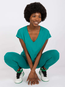 Ciemnozielony damski t-shirt