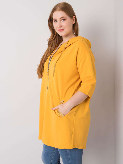 Ciemnożółta damska bluza plus size rozpinana