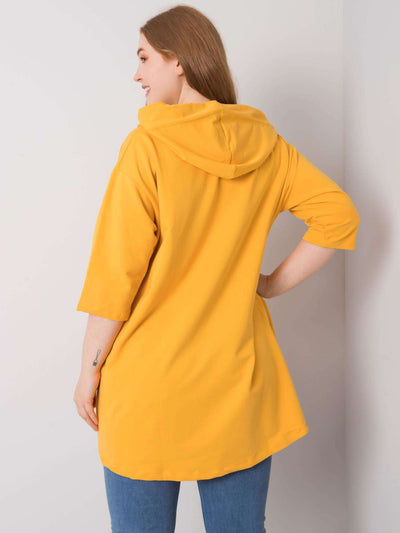 Ciemnożółta damska bluza plus size rozpinana