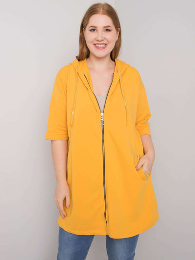 Ciemnożółta damska bluza plus size rozpinana