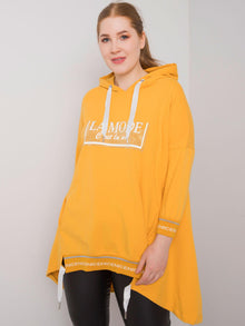 Ciemnożółta bluza damska plus size z kieszenią