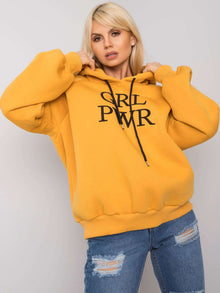 Ciemnożółta ocieplana bluza dresowa oversize