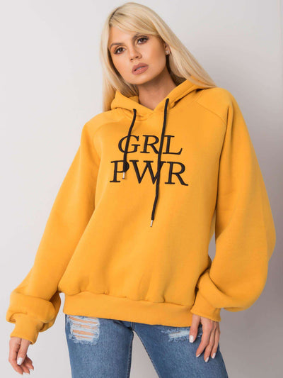 Ciemnożółta ocieplana bluza dresowa oversize