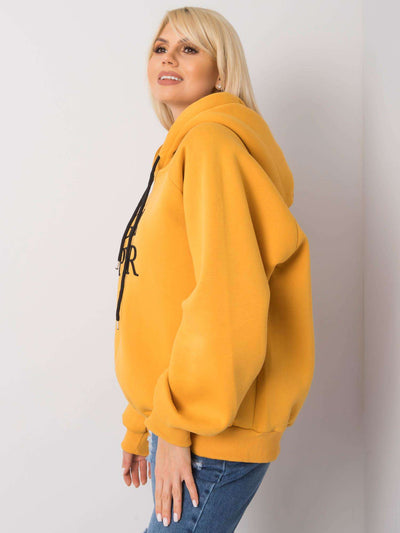 Ciemnożółta ocieplana bluza dresowa oversize
