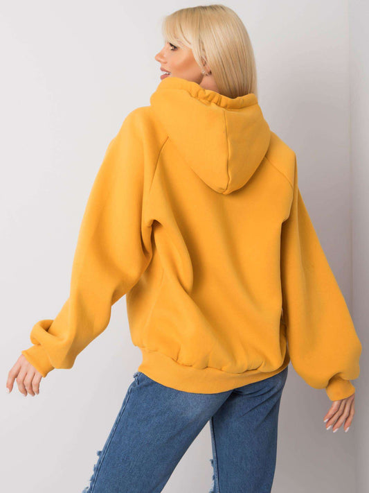 Ciemnożółta ocieplana bluza dresowa oversize