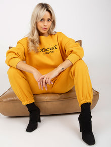 Ciemnożółty dwuczęściowy komplet dresowy oversize