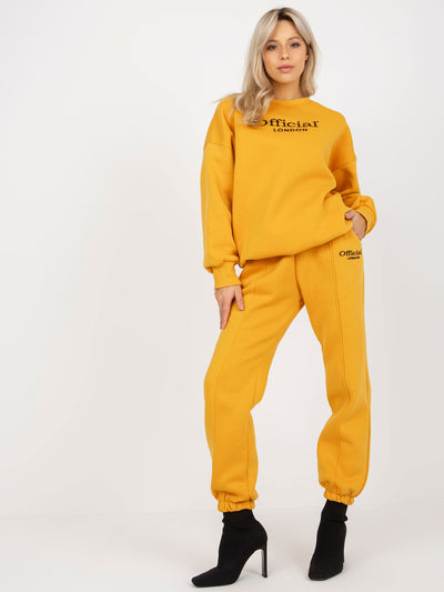 Ciemnożółty dwuczęściowy komplet dresowy oversize