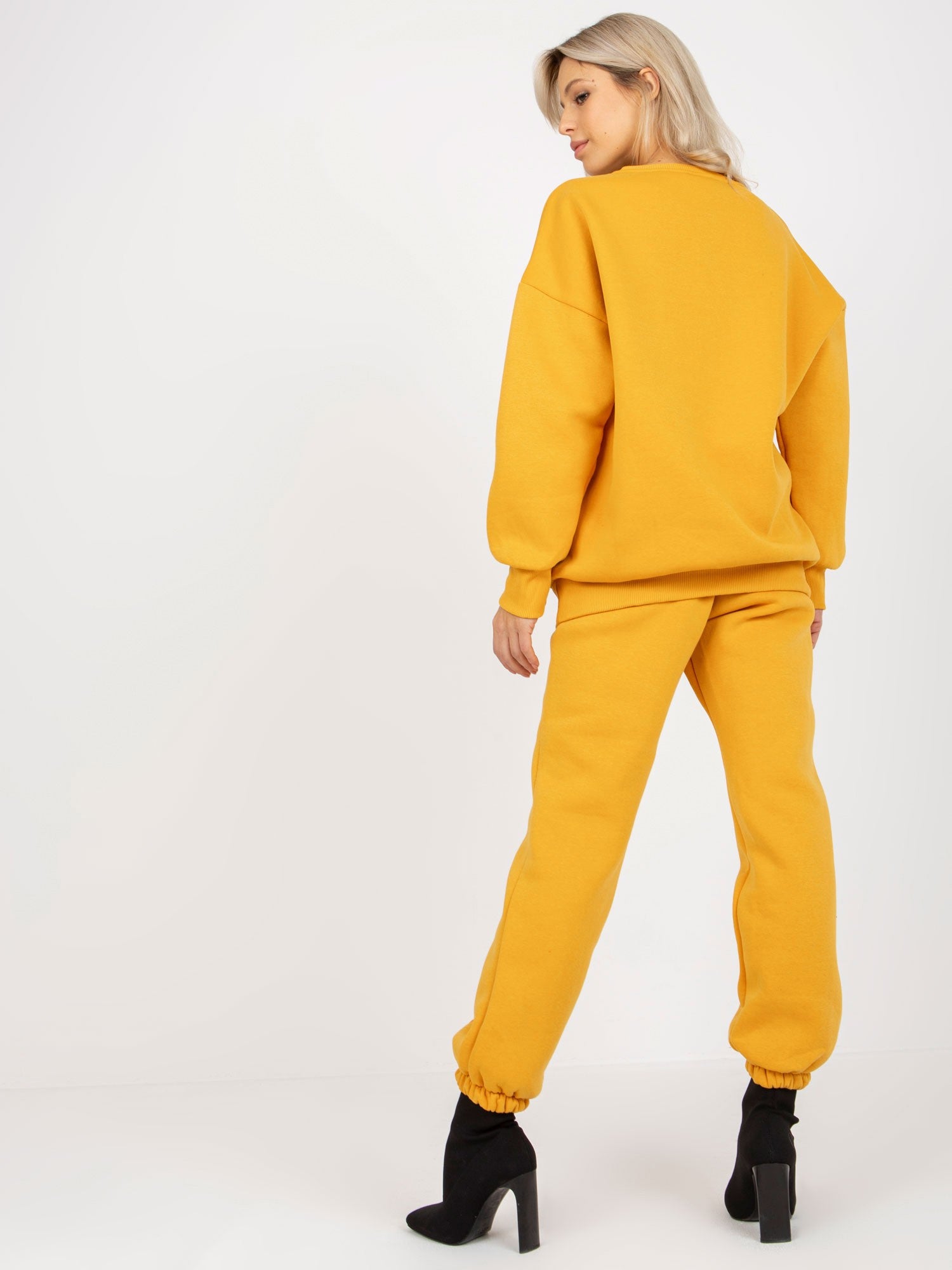 Ciemnożółty dwuczęściowy komplet dresowy oversize