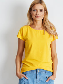 T-shirt basic ciemnożółty