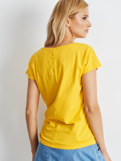 T-shirt basic ciemnożółty