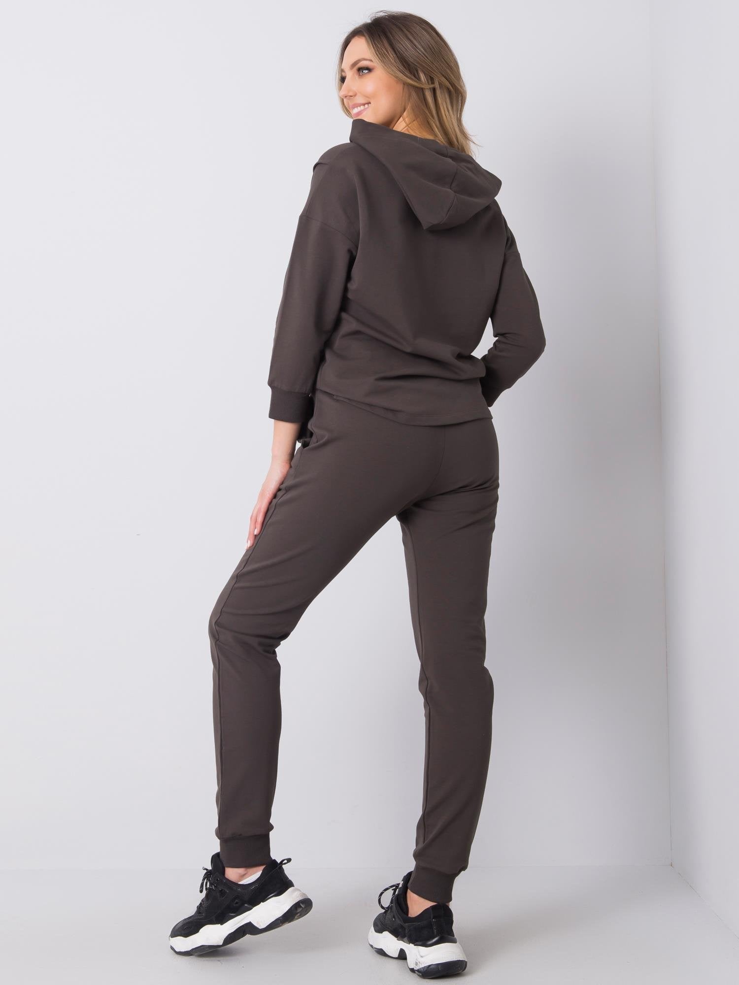 Ciemny khaki komplet damski