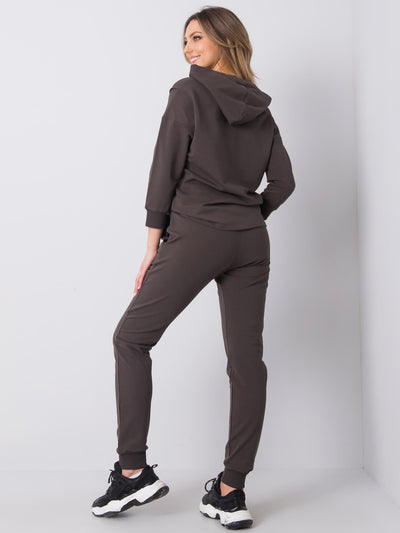 Ciemny khaki komplet damski