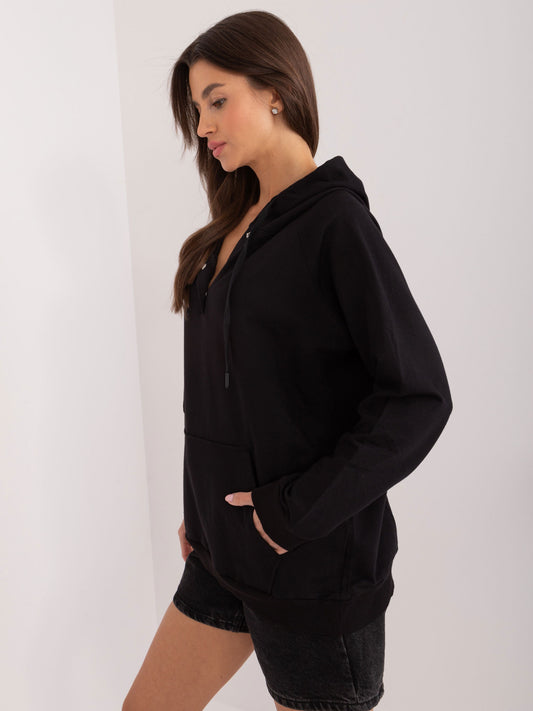 Czarna dresowa bluza kangurka