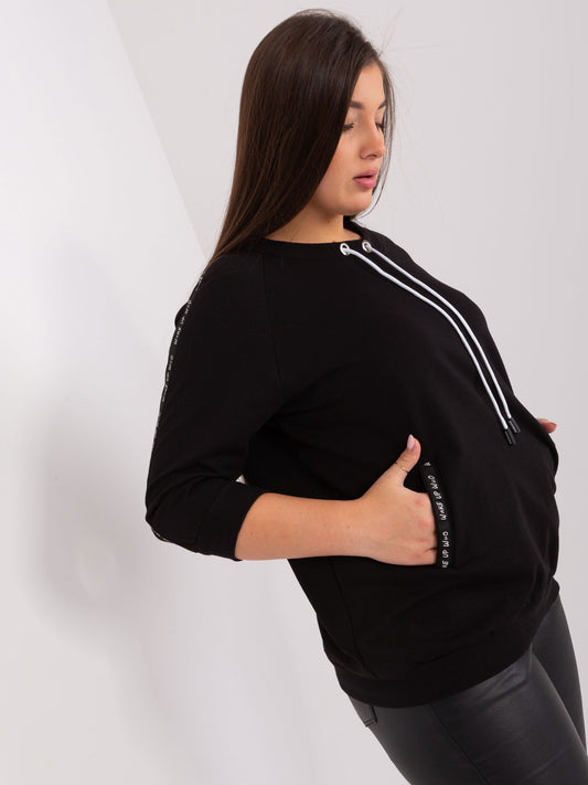 Czarna bluza damska plus size bez kaptura