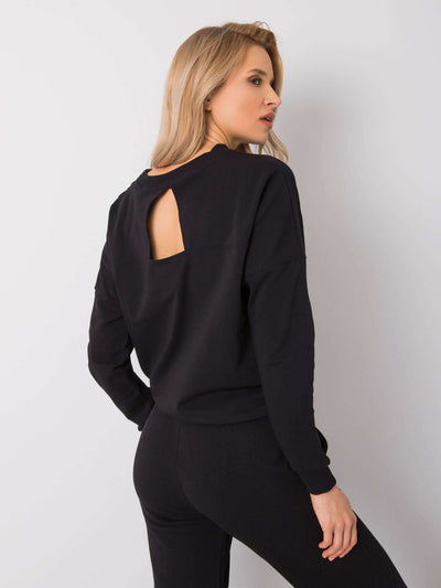 RUE PARIS Czarna bluza bez kaptura
