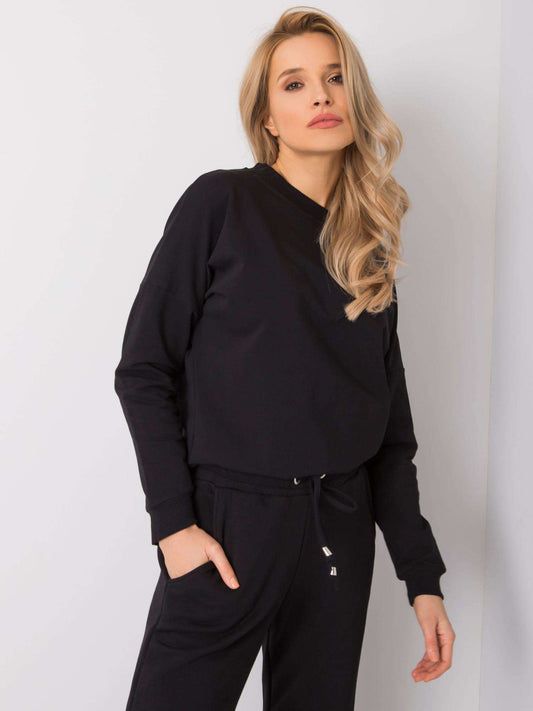 RUE PARIS Czarna bluza bez kaptura