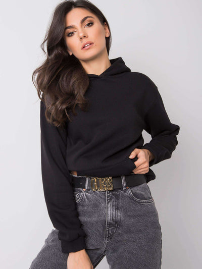 Czarna bluza basic z kapturem