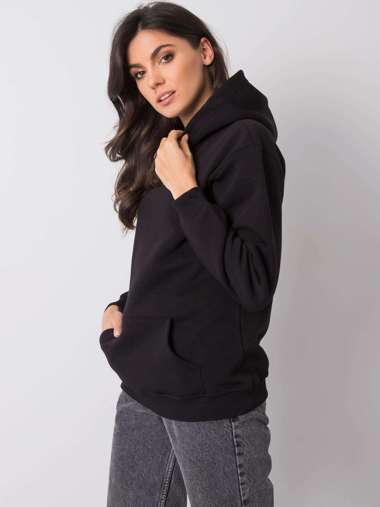 Czarna bluza basic z kapturem