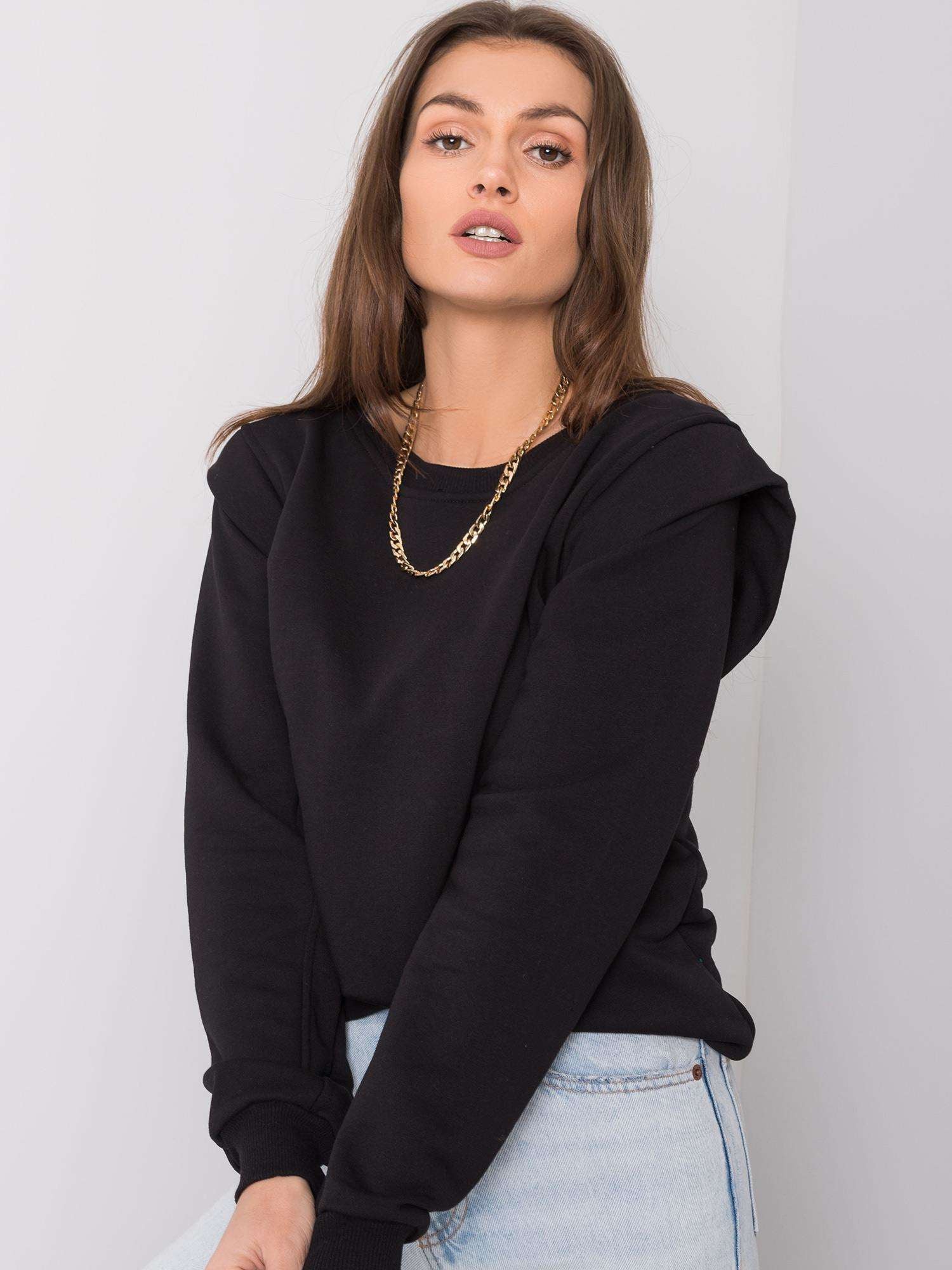 RUE PARIS Czarna bluza z bawełny