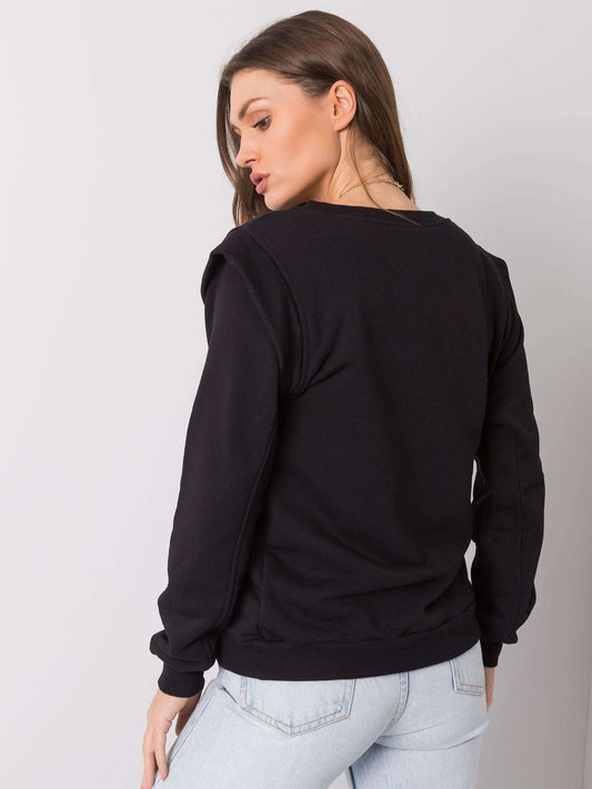 RUE PARIS Czarna bluza z bawełny