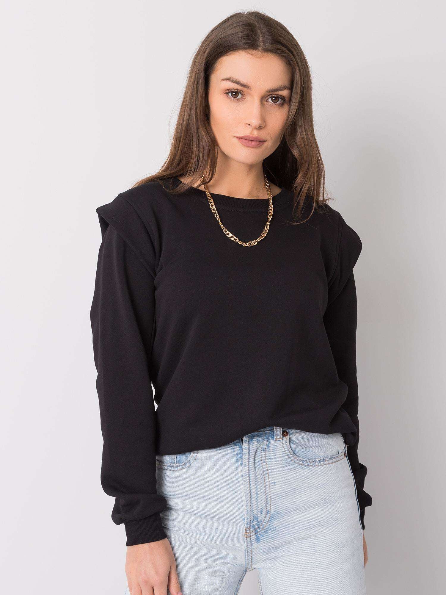 RUE PARIS Czarna bluza z bawełny