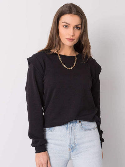 RUE PARIS Czarna bluza z bawełny