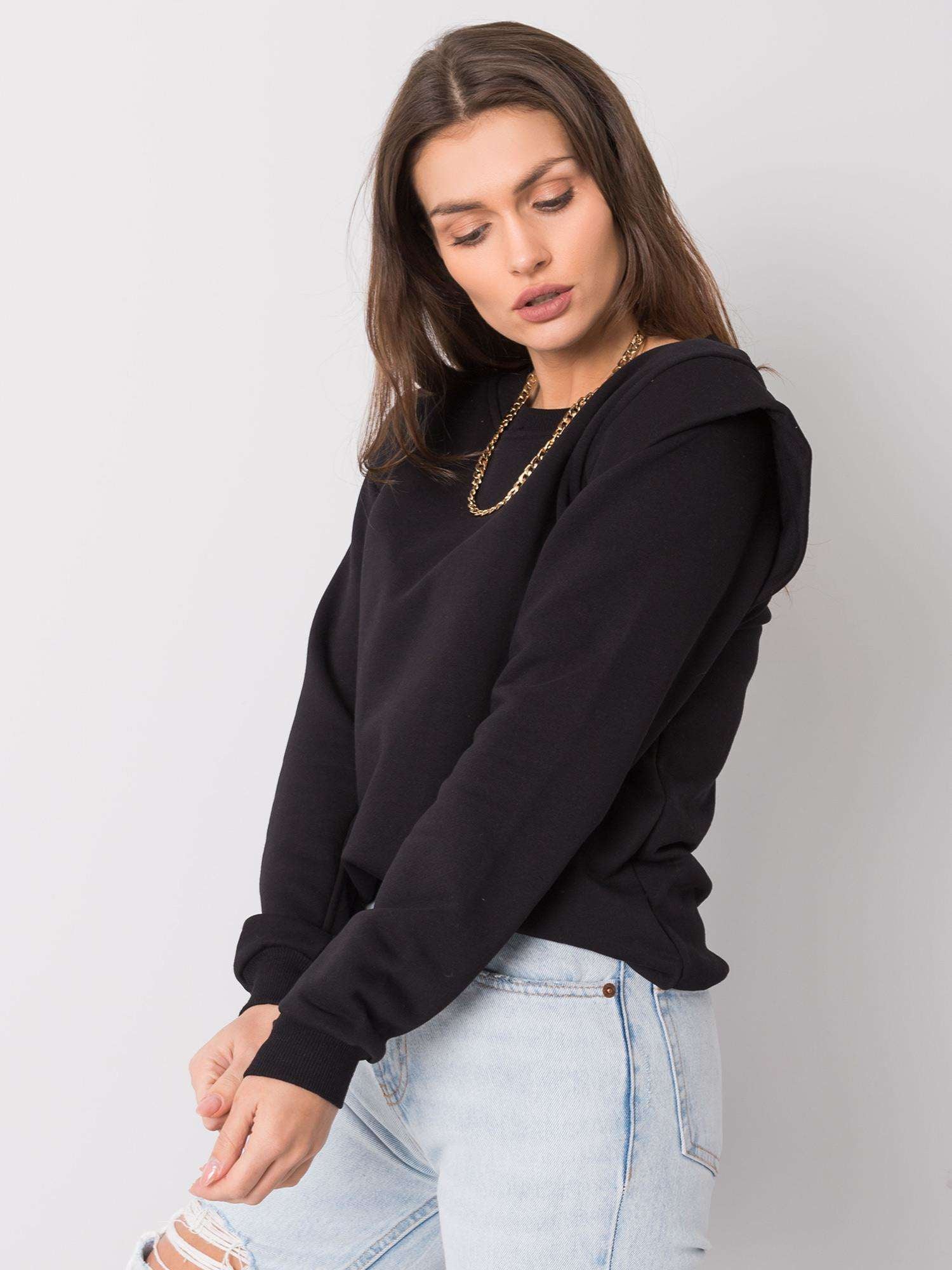 RUE PARIS Czarna bluza z bawełny