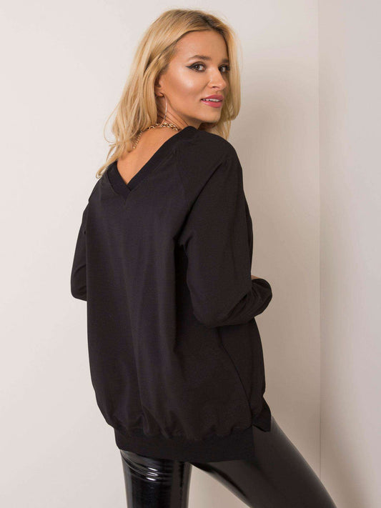 RUE PARIS Czarna bluza bawełniana