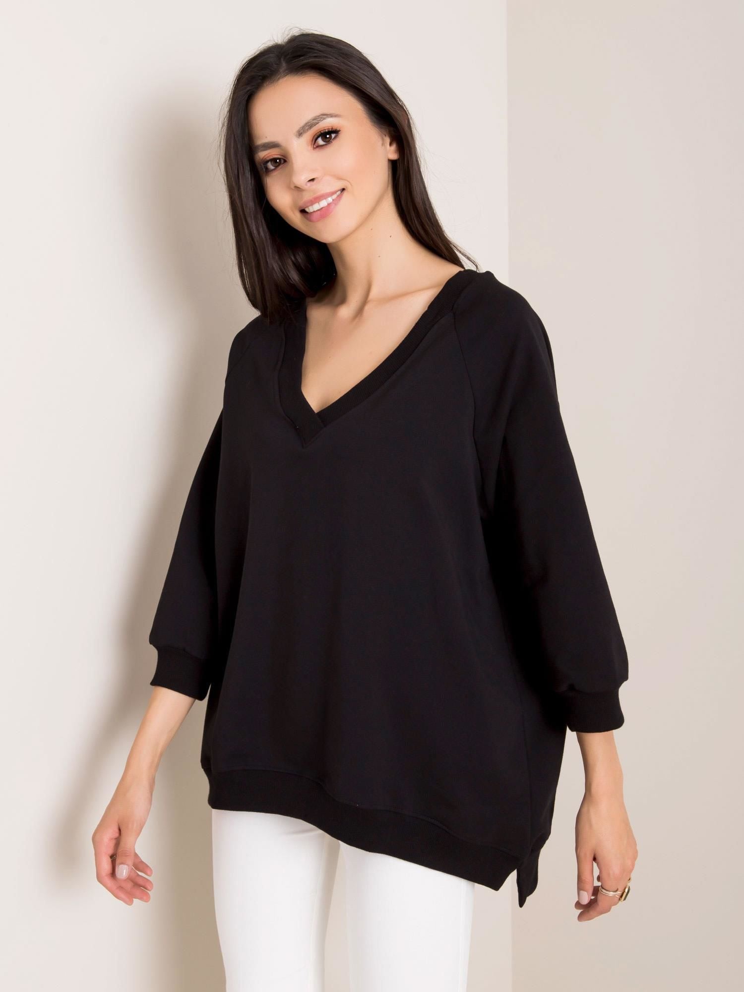 RUE PARIS Czarna bluza oversize