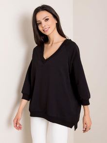 RUE PARIS Czarna bluza oversize