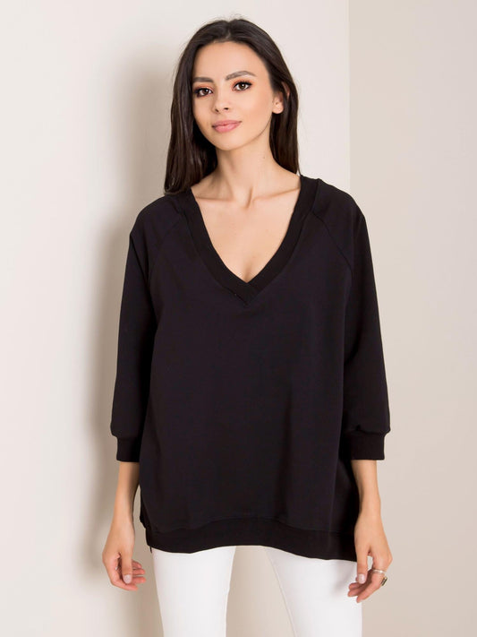 RUE PARIS Czarna bluza oversize