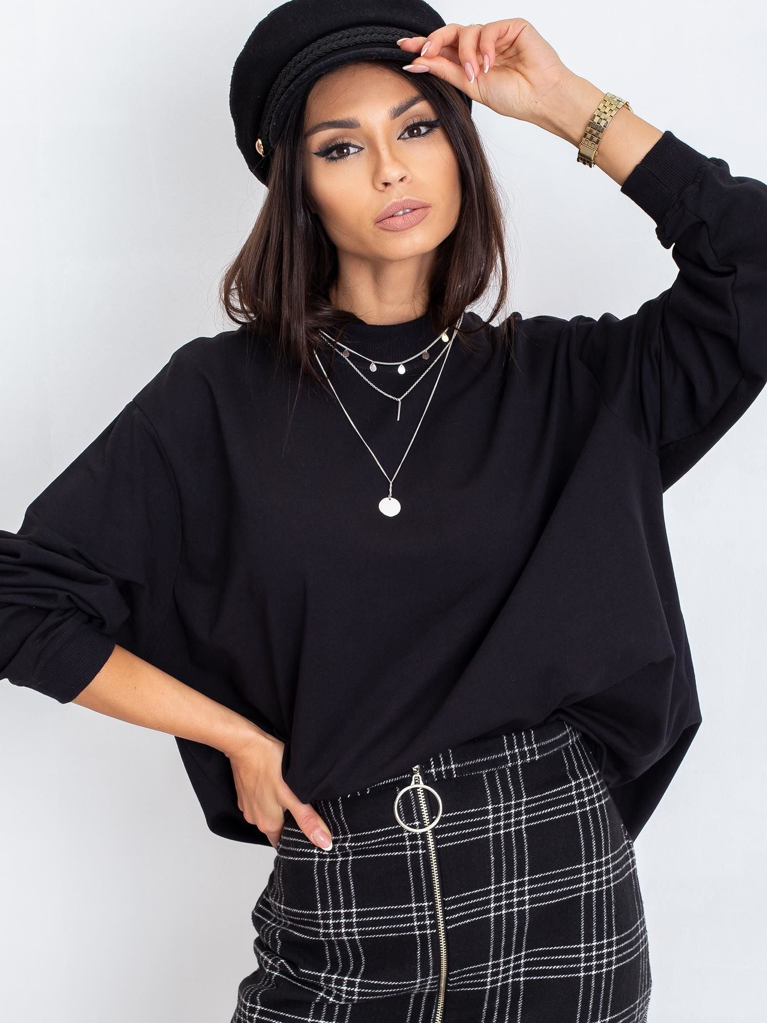 Czarna bawełniana bluza basic