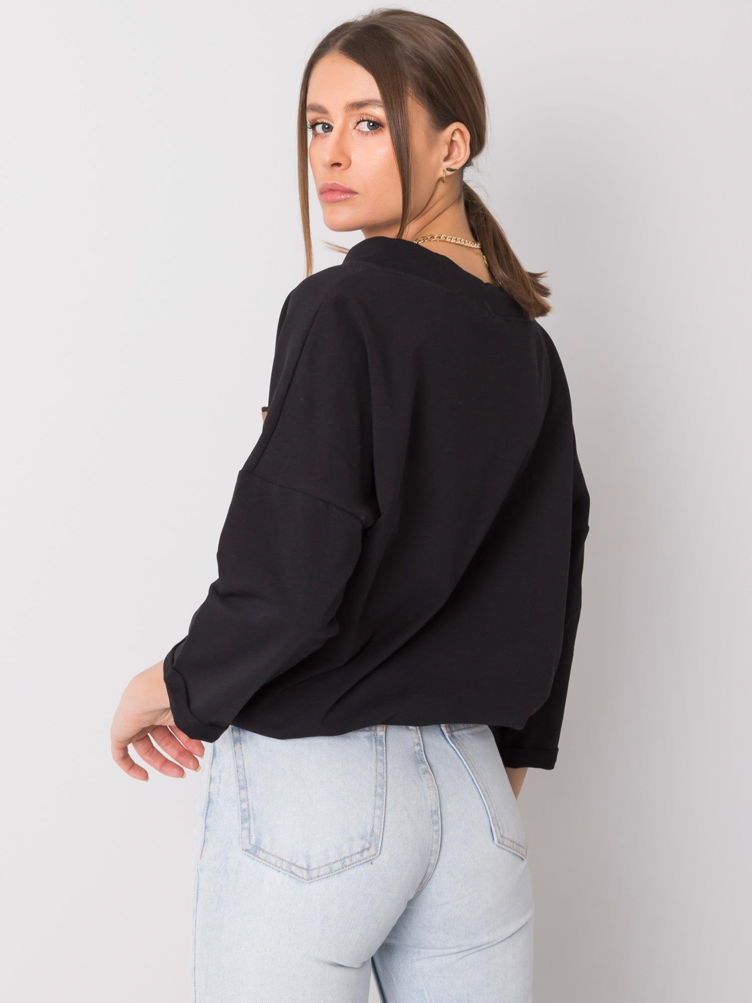 Czarna bluza bawełniana oversize