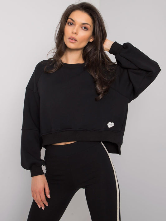 RUE PARIS Czarna bluza bez kaptura
