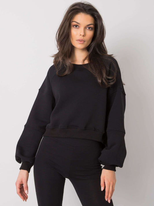 RUE PARIS Czarna bluza bez kaptura