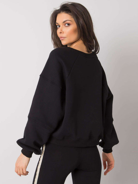 RUE PARIS Czarna bluza bez kaptura